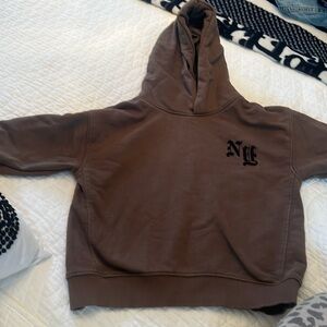 Brown hoodie NY detail